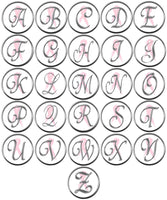 Monogram Alphabet Silver Letter Subtle Pink Breast Cancer Ribbon Survivor Cure By Awareness 18MM - 20MM Snap Jewelry Charm