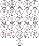 Monogram Alphabet Silver Letter Subtle Pink Breast Cancer Ribbon Survivor Cure By Awareness 18MM - 20MM Snap Jewelry Charm