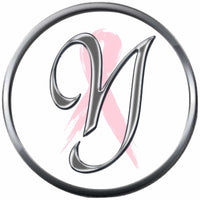 Monogram Alphabet Silver Letter Subtle Pink Breast Cancer Ribbon Survivor Cure By Awareness 18MM - 20MM Snap Jewelry Charm