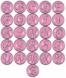 Monogram Alphabet Silver Letter Pink Background Breast Cancer Ribbon Survivor Cure By Awareness 18MM - 20MM Snap Jewelry Charm