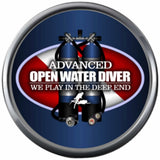 Blue Advanced Open Water Scuba Diver Dive Play In The Deep End Diver Down Flag 18MM - 20MM Snap Charm