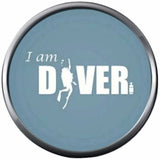 I Am Diver On Blue Open Water Scuba Ocean Diver 18MM - 20MM Snap Jewelry Charm