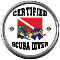 Scuba Gear Fins Mask Snorkel Certified Open Water Scuba Ocean Diver 18MM - 20MM Snap Jewelry Charm