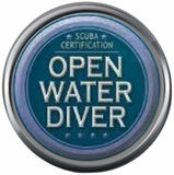 Blue Certified Open Water Scuba Diver Certification Emblem 18MM - 20MM Snap Jewelry Charm