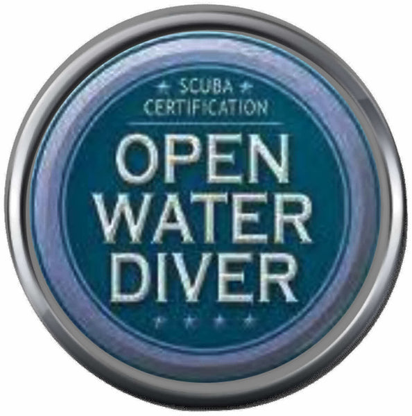 Blue Certified Open Water Scuba Diver Certification Emblem 18MM - 20MM Snap Jewelry Charm