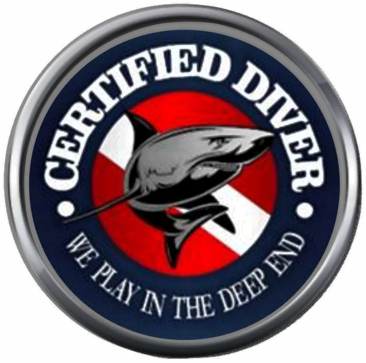 Blue Certified Open Water Scuba Diver Dive Play In The Deep End Shark ...