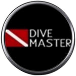 Black Background Divemaster Dive Master Scuba Diver Down Flag 18MM - 20MM Snap Charm