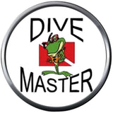 Frog On Dive Flag Dive Master Divemaster Open Water Scuba Ocean Diver 18MM - 20MM Snap Jewelry Charm