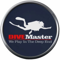 Blue Diver Dive Master Divemaster Open Water Scuba Ocean Diver 18MM - 20MM Snap Jewelry Charm