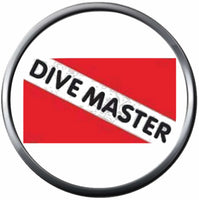 Dive Master On Dive Flag  Divemaster Open Water Scuba Ocean Diver 18MM - 20MM Snap Jewelry Charm