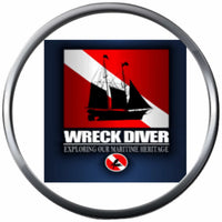 Ship Wreck Diver Red White Scuba Diver Down Dive Flag 18MM - 20MM Snap Jewelry Charm New Item