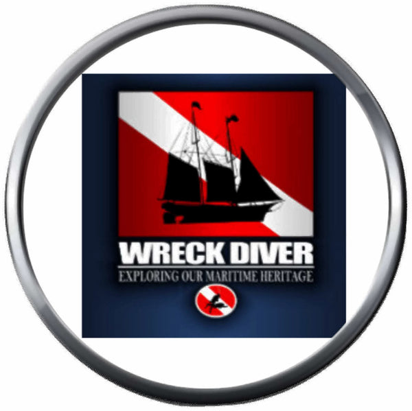 Ship Wreck Diver Red White Scuba Diver Down Dive Flag 18MM - 20MM Snap Jewelry Charm New Item