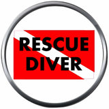Rescue Diver Across Dive Flag Open Water Scuba Ocean Diver 18MM - 20MM Snap Jewelry Charm