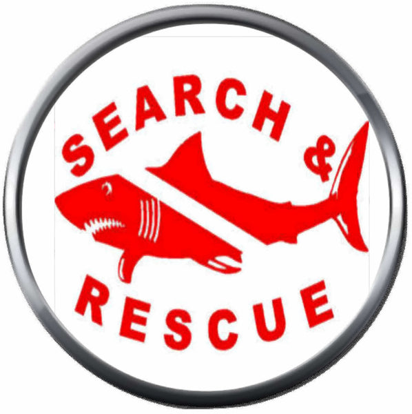 Search And Rescue Diver Shark Scuba Diver Down Flag 18MM - 20MM Snap Charm