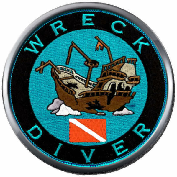 Ship Wreck  Diver Dive Flag Fins Red White Diver Down Flag Scuba 18MM - 20MM Snap Charm New Item