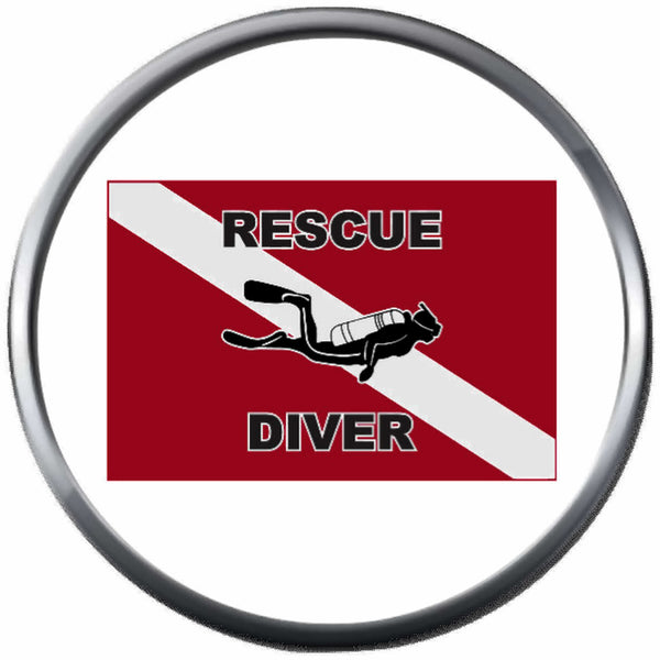 Rescue Diver On Dive Flag Open Water Scuba Ocean Diver 18MM - 20MM Snap Jewelry Charm