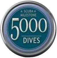 Blue Scuba Milestone Emblem Logged 5000 Dives Scuba Diver 18MM - 20MM Snap Jewelry Charm
