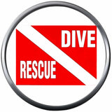 Scuba Dive Diver Down Flag Dive Rescue Diver 18MM - 20MM Snap Jewelry Charm New Item
