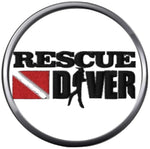 Rescue Scuba Dive Diver Down Flag Dive Certified 18MM - 20MM Snap Jewelry Charm New Item