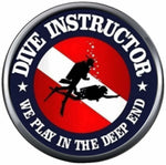 Scuba Dive Instructor Certified Scuba Play In The Deep End Diver Down Flag 18MM - 20MM Snap Charm