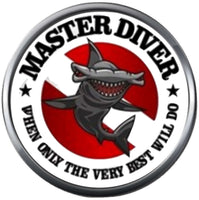 Master Diver Hammerhead Shark Only Best Will Do Scuba Diver Down Flag 18MM - 20MM Snap Charm