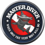 Blue Master Diver Hammerhead Shark Only Best Will Do Scuba Diver Down Flag 18MM - 20MM Snap Charm