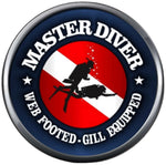 Web Foot Gil Equipped Master Scuba Diver Dive Flag Fins Red White Diver Down Flag 18MM - 20MM Snap Charm New Item