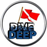 Dive Deep Blue Water Scuba Diver Down Flag Dive 18MM - 20MM Snap Jewelry Charm New Item