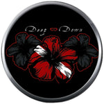 Deep Down Scuba Diver Dive Flag On Hibiscus Flower Ocean Water 18MM - 20MM Snap Charm