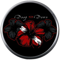 Deep Down Scuba Diver Dive Flag On Hibiscus Flower Ocean Water 18MM - 20MM Snap Charm