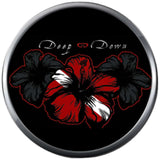 Deep Down Scuba Diver Dive Flag On Hibiscus Flower Ocean Water 18MM - 20MM Snap Charm