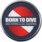 Gill Equipped Born To  Scuba Dive Diver Down Flag 18MM - 20MM Snap Jewelry Charm New Item