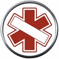 Medic Maltese Cross Scuba Dive Red White Diver Down Flag 18MM - 20MM Snap Jewelry Charm New Item