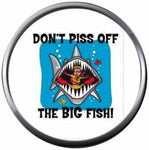 Dont Piss Off Big Fish Scuba Diver Shark Ocean Diver Sharks Teeth 18MM - 20MM Snap Jewelry Charm