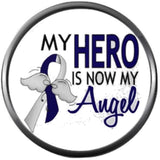 My Hero Is My Angel ALS Lou Gehrigs Disease Awareness Ribbon Find The Cure 18MM - 20MM Snap Jewelry Charm
