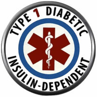 Snap Jewelry Medical Alert Type 1 Diabetes Diabetic Insulin Dependent Medic Maltese Cross 18MM - 20MM Charm