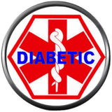 Bright Red Maltese Cross Medical Alert Diabetic Diabetes 18MM - 20MM Snap Charm Jewelry