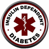 Snap Jewelry Medical Alert Insulin Dependent Diabetic Diabetes Red Maltese Cross 18MM - 20MM Charm
