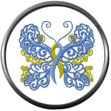 Butterfly Beautiful Down Syndrome Awareness Ribbon Show Support 18MM - 20MM Fashion Snap Jewelry Charm
