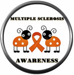 MS Lady Bug Multiple Sclerosis Awareness Orange Ribbon Show Support 18MM - 20MM Fashion Snap Jewelry Charm New Item