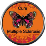 Cure MS Beautiful Orange Butterfly Multiple Sclerosis Awareness Orange Ribbon Show Support 18MM - 20MM Fashion Snap Jewelry Charm New Item