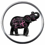 Jan's Elephant Strength Faith Hope Courage Strength Breast Cancer Ribbon 18MM-20MM Snap Jewelry Charm New Item