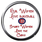 Smart Women Love MLB Baseball Chicago Cubs Logo 18MM - 20MM Snap Jewelry Charm New Item