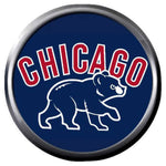 Bear Cub On Blue MLB Baseball Chicago Cubs Logo 18MM - 20MM Snap Jewelry Charm New Item