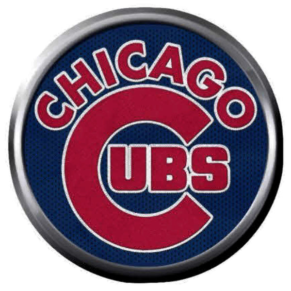 Cool MLB Baseball Chicago Cubs Logo On Blue 18MM - 20MM Snap Jewelry Charm New Item