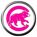 Cool Chicago Cubs Baseball MLB Team Logo On Pink 18MM - 20MM Snap Jewelry Charm New Item
