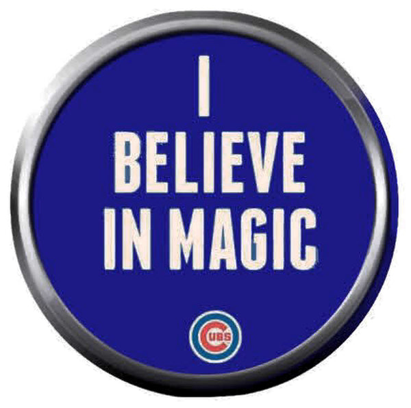 Believe In Magic Chicago Cubs Baseball MLB Team Logo 18MM - 20MM Snap Jewelry Charm New Item