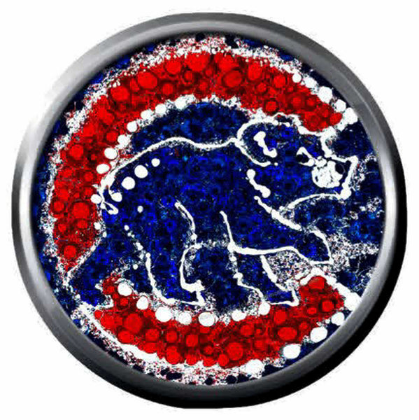 Chicago Cubs Baseball MLB Team Dot Art Logo 18MM - 20MM Snap Jewelry Charm New Item