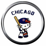 Hello Kitty Chicago Cubs Baseball MLB Team Logo 18MM - 20MM Snap Jewelry Charm New Item