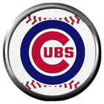 Chicago Cubs Team Logo On Baseball MLB 18MM - 20MM Snap Jewelry Charm New Item